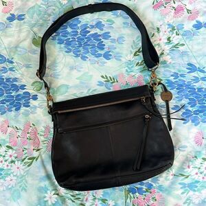 Margot Leather Mickey Bag - Black Crossbody